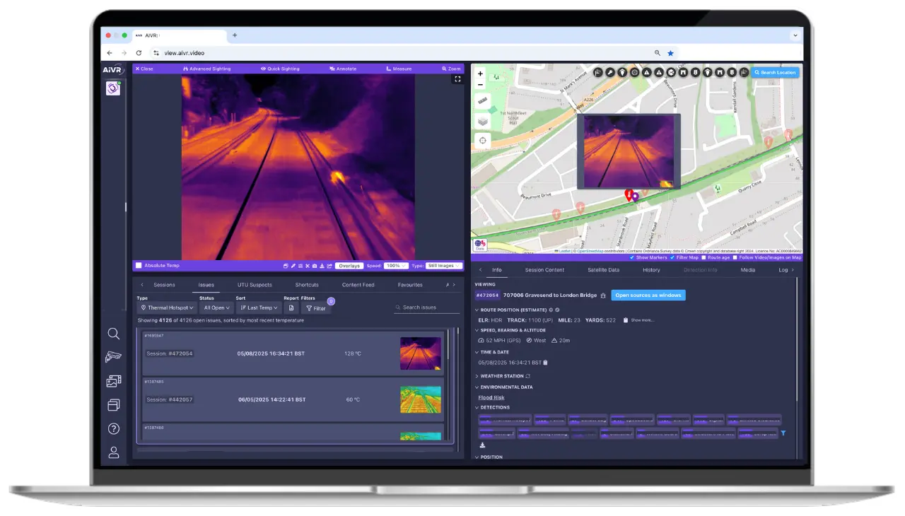 AIVR Platform showing thermal video