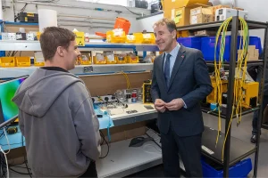 Dan Norris, Mayor of the West of England, speaking to One Big Circle hardware engineers.