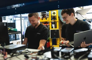 One Big Circle employees working in the lab. 