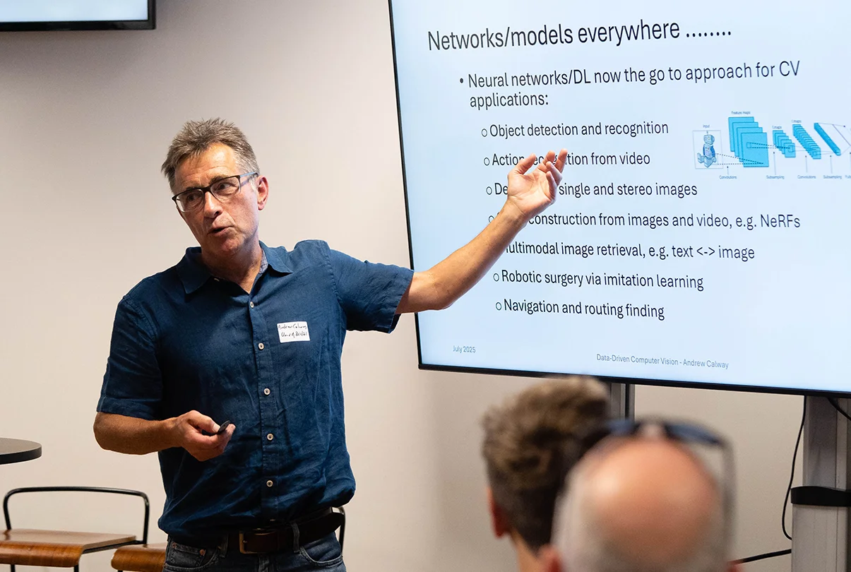 Professor Andrew Calway presenting.