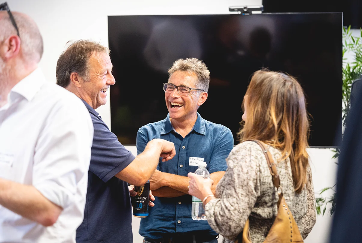 a group of people laughing