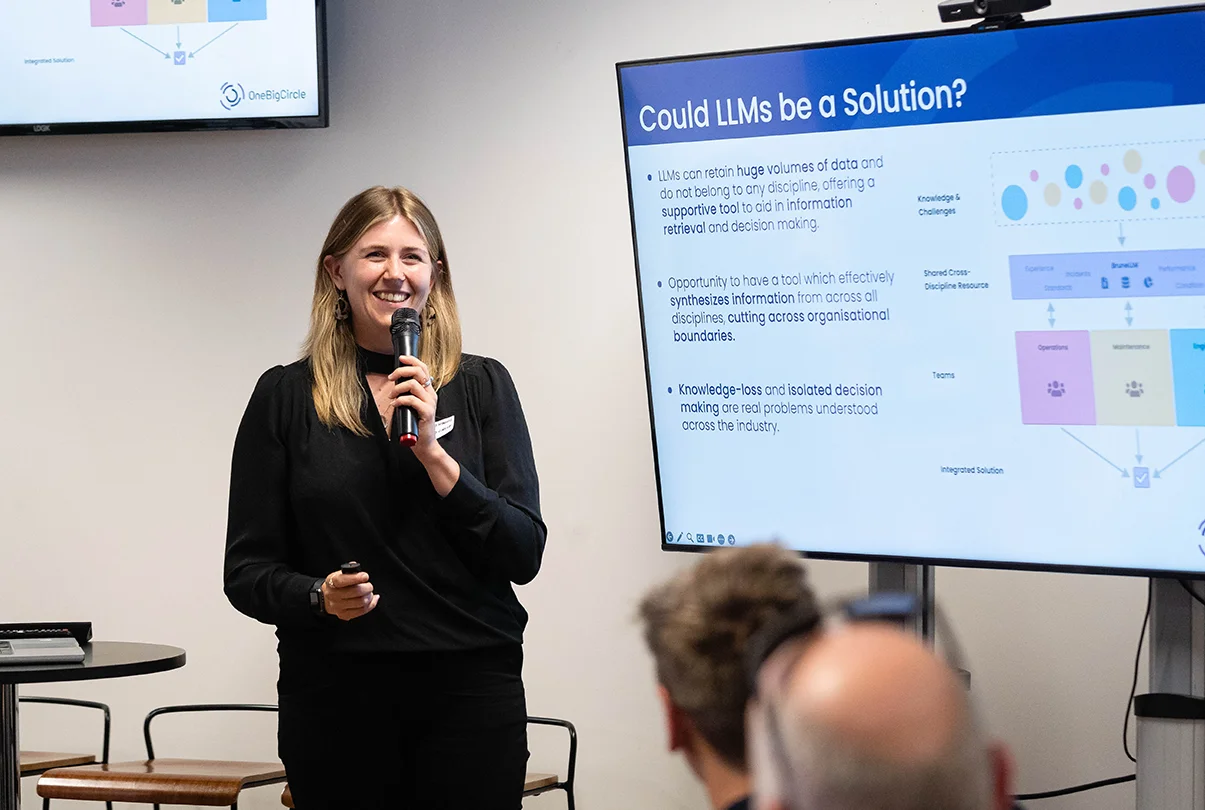 Rebecca Higgins presenting.