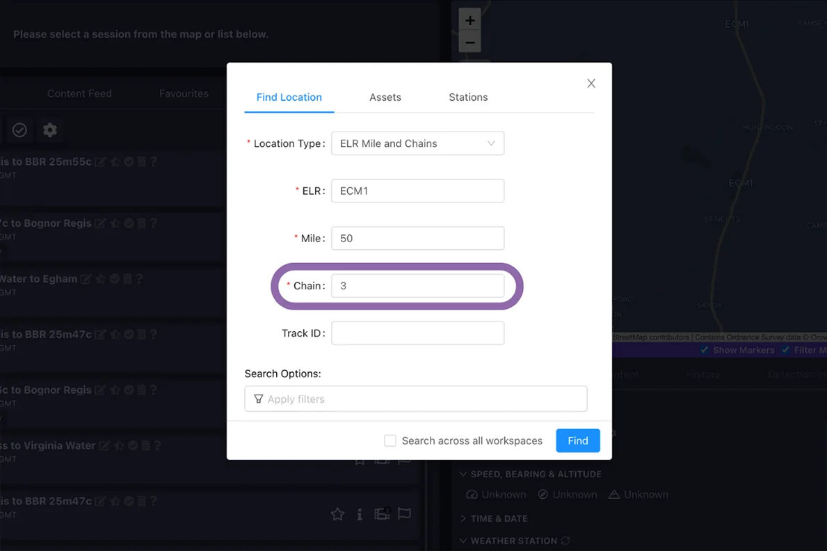 Screenshot of searching by chain on AIVR.