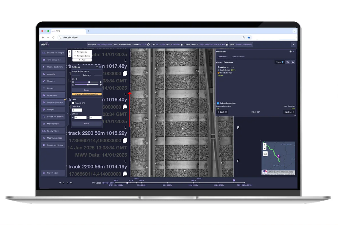 Line scanning imagery on AIVR Platform.