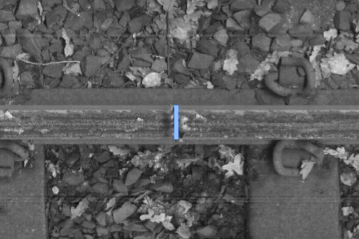 Contamination on the rail detected by AIVR.