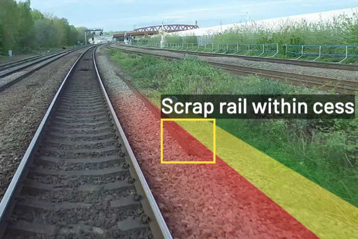 Scrap rail detected at side of rail.