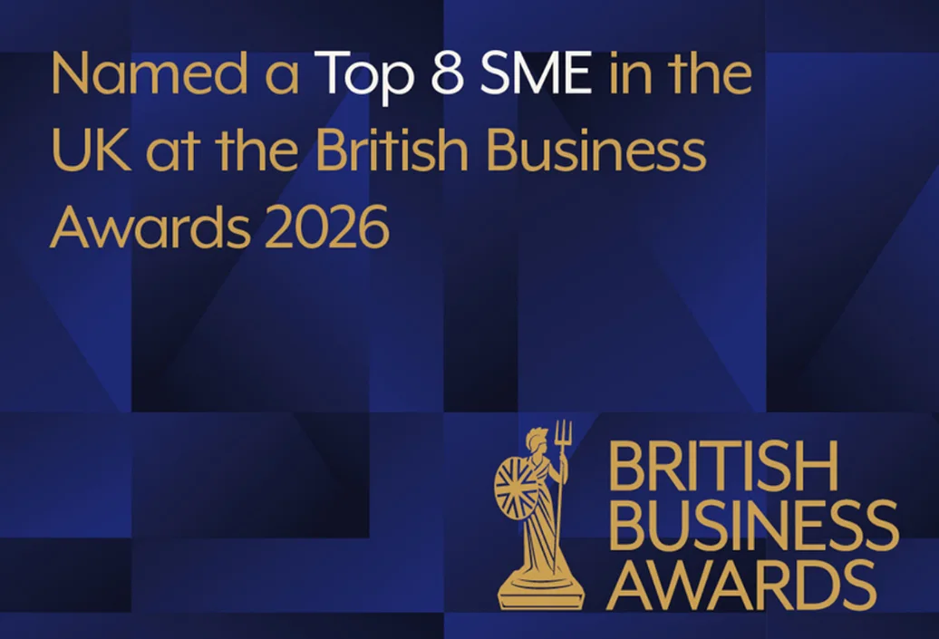 British Business Awards 2026 graphic confirming One Big Circle as a Top 8 SME in the UK.