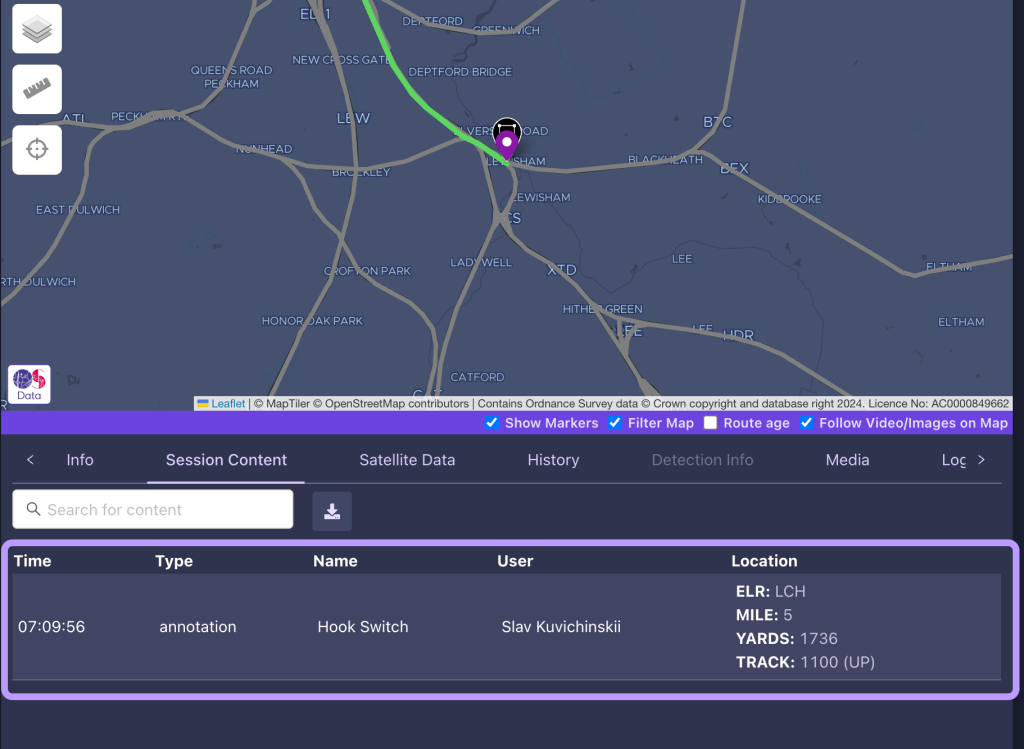 Screenshot showing how annotations appear in the contents feeds in the AIVR Platform