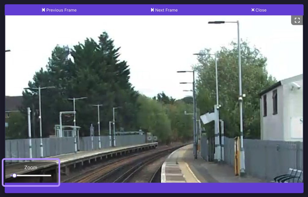 Screenshot demonstrating the zoom controls in the AIVR Platform