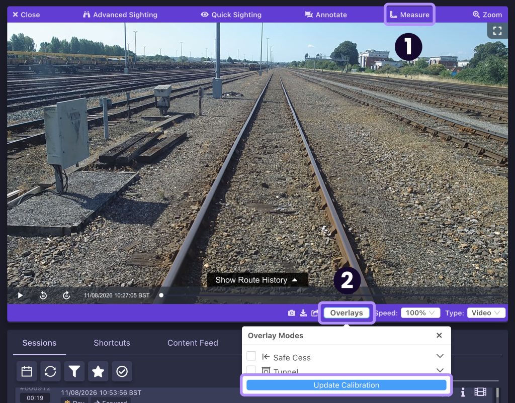 Screenshot of measurement calibration being performed in the AIVR Platform