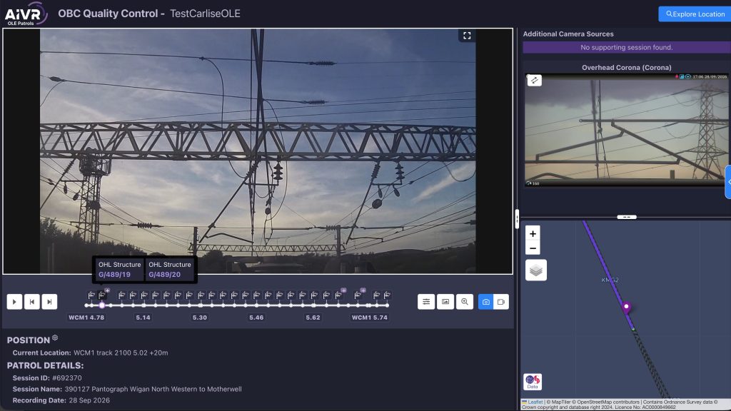 Screenshot of an OLE patrol as performed through the AIVR Platform